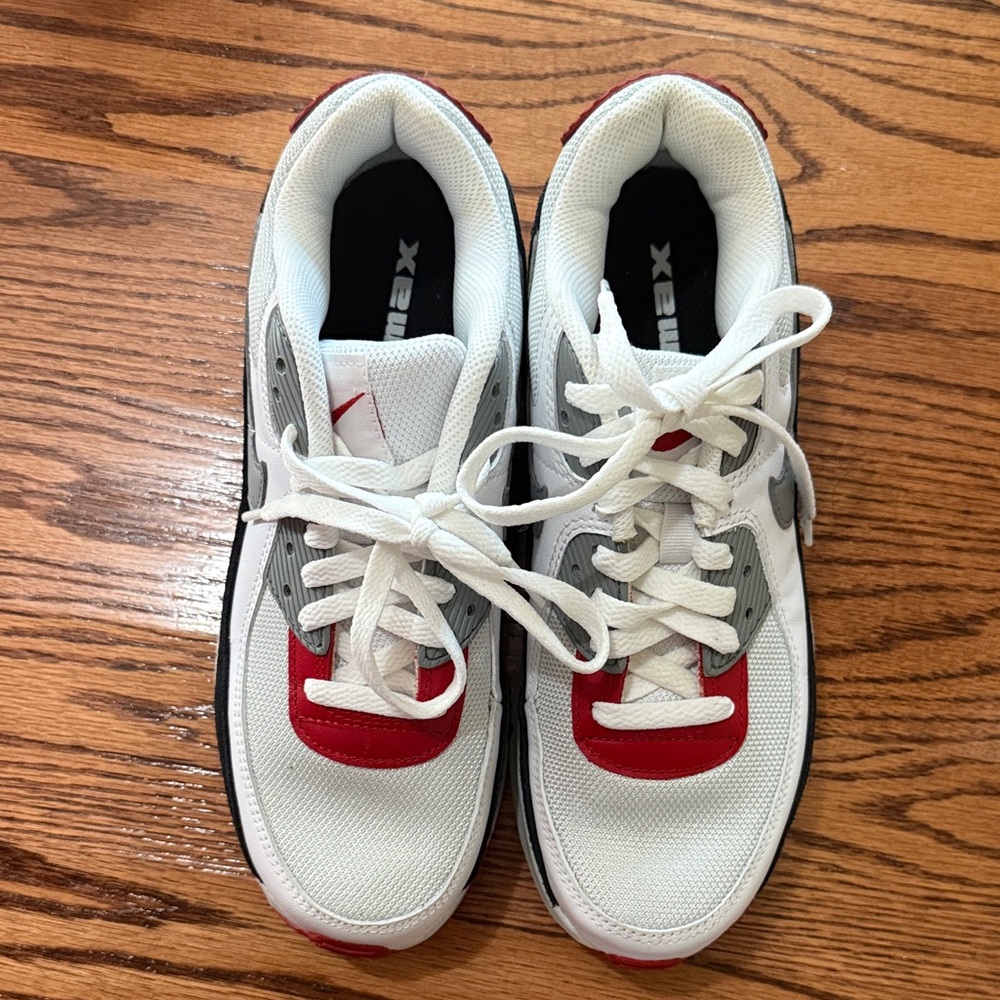 Nike White and Red Athletic Shoes